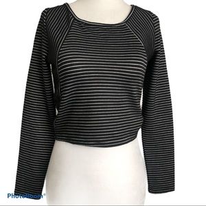 $5 SALE Rules of Etiquette Striped Crop Top Size XS